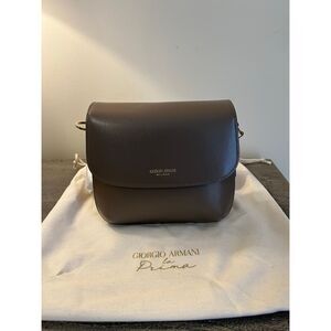 Giorgio Armani La Prima Bag in Palmellato Leather – Brown